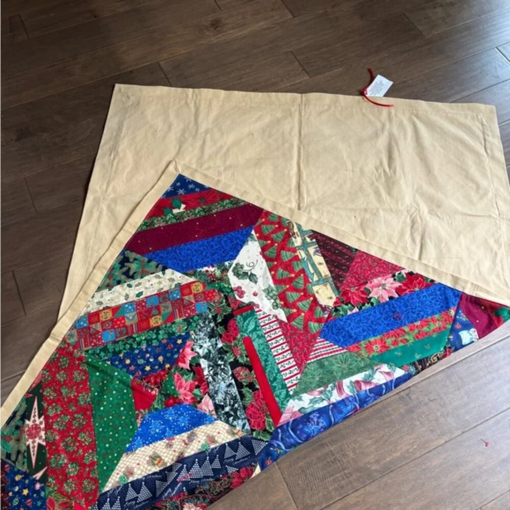 Christmas Quilt-Handmade patchwork with vibrant,multi-colored design.